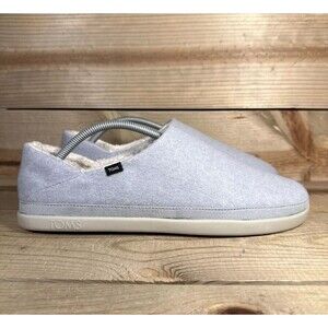 NEW Women’s Size 11 - TOMS Ezra Mid Grey Repreve Two Tone Felt Faux Fur Slippers